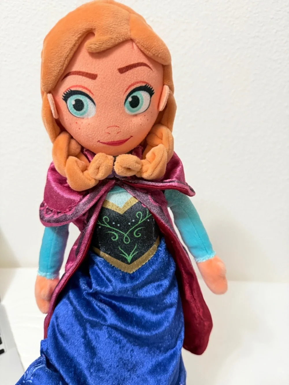 Disney Store Frozen Anna Plush Doll 17” Soft Stuffed Toy Princess Blue Dress